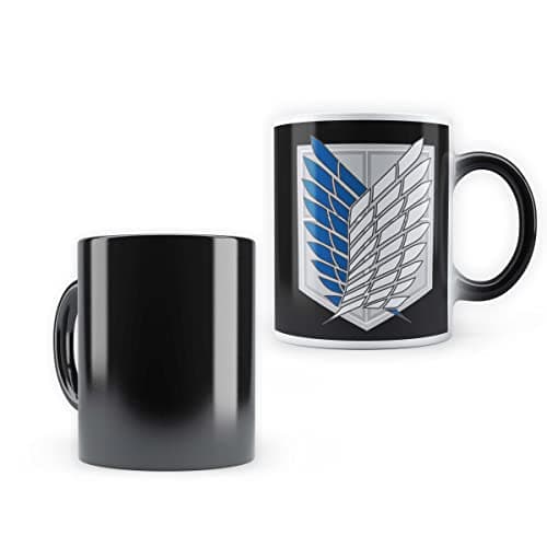 MCSID RAZZ - Anime - Design Morphing Heat Sensitive Design Coffee Mug 350ml - Best Gift for Anime Fans (Attack on Titan) Drinking cup