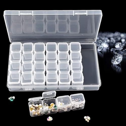 28 Slot Box Organizer Case for Jewelry Beads Pill Storage Container
