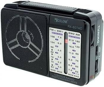 Classic Radio AC or Battery Operated 4 Band AM FM SW1 SW2 RX-606AC Mini Electric Radio Classic Design RX-607AC Black