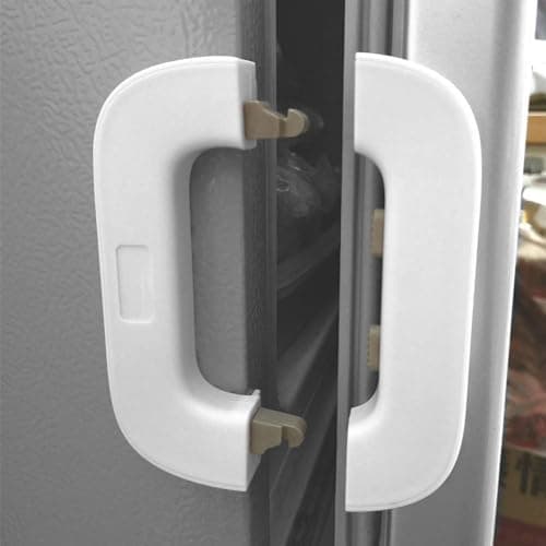 Multi Purpose Universal Cabinet Drawer Refrigerator Lock Practical Home Safety Adhesive Door Latch For Cabinets Wardrobes Fridge Stability White