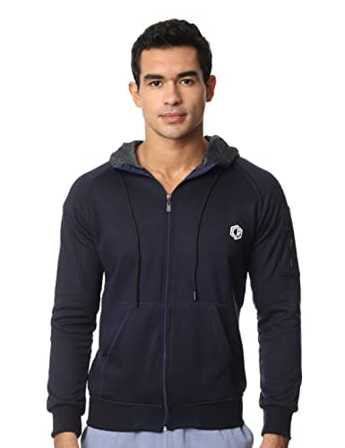 CAESAR Mens Mens Plain Hoodie With Zippper HOODIE Sweatshirt