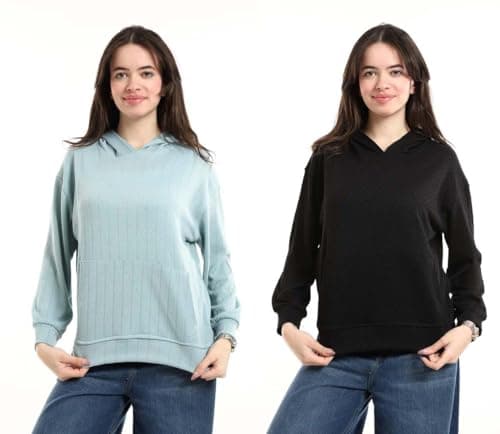 Red Circle Womens Bundle of 2 Comfortable Casual Long Sleeve Sweatshirt Bundle of 2 Comfortable Casual Long Sleeve Sweatshirt