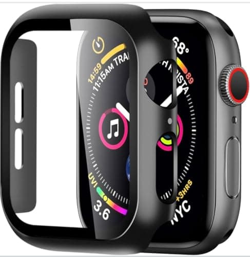Hard case for Apple Watch Series 10 42mm,iWatch Screen Protector PC Ultra-Thin Overall Protective Cover(42mm,Black) Portable electronic device cover