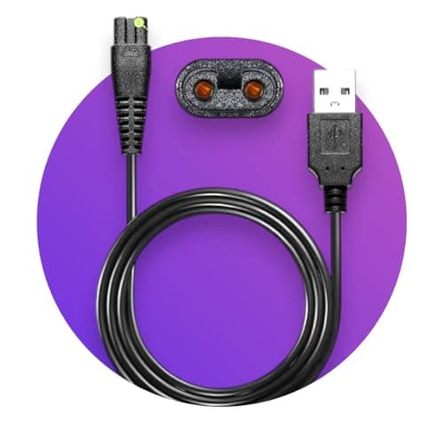 Replacement USB Charging Cable Compatible with Most VGR Shaver and Many Other Hair Clippers - Black Electronic cable