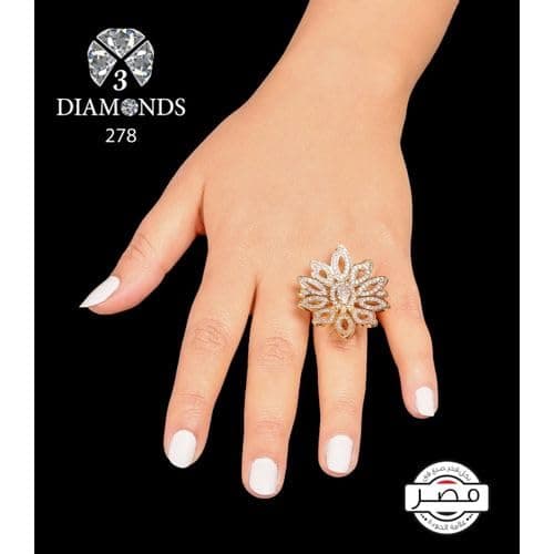 3 Diamonds 292474661779075 Band Ring For Women Gold Plated