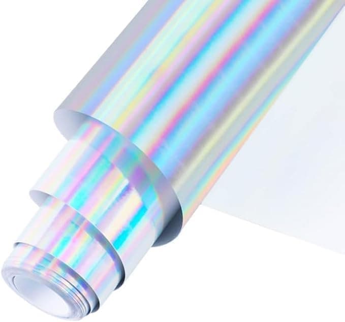 AGA Vinyl Sticker Paper Roll for Cars, Homes, Offices & Windows Multi Use (Hologram Silver Color Changing, Size 2 Meter Width 60 cm) Sticker decal