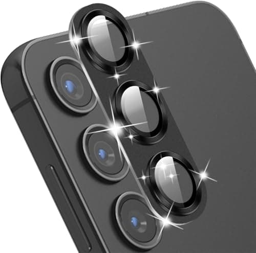 Camera Lens Protector for Samsung Galaxy A17 5G/4G Accessories, 9H Tempered Glass Metal Ring Camera Cover Screen Protector, Case Friendly, Anti Scratch, Black