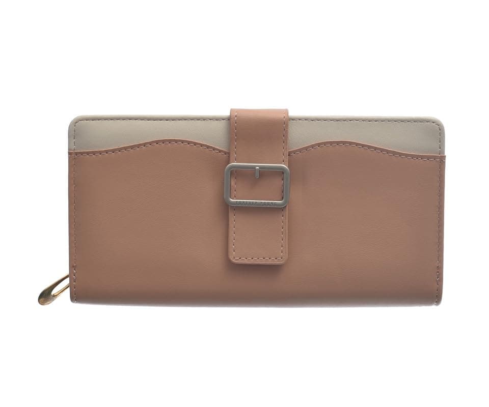 B&W Wavy Clips Wallet, 047 Light Pink/White