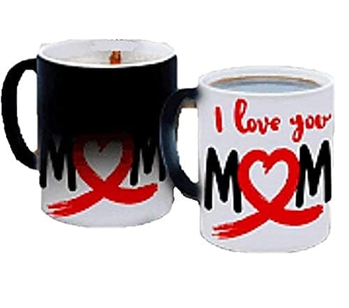 Heat Changing Magic Mug- Mother Day I love mom Text Gift Drinking cup