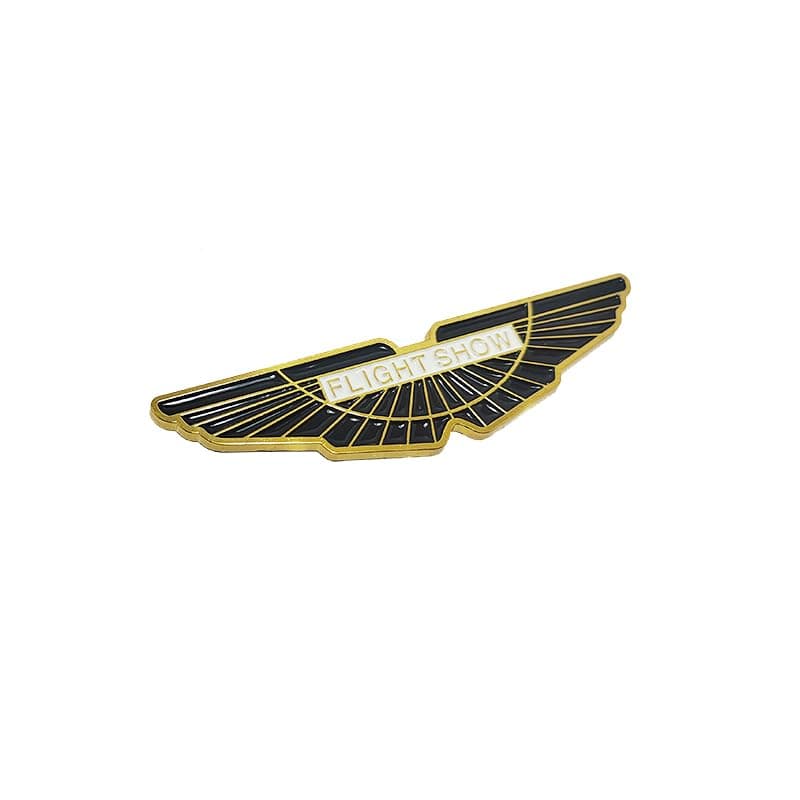 KaberTrade Metal Car Decal with Unique Wings Design - Universal Accessory for Rear Bag and Hood (Black * Gold Wing Design, Size 9.8 * 2.5cm, Code:5738) Sticker decal