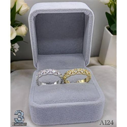 3 Diamonds 292474661779600 Gold-Plated DEBLA Ring with Elegant Crystal Accents - Classic Wedding Band Style-1