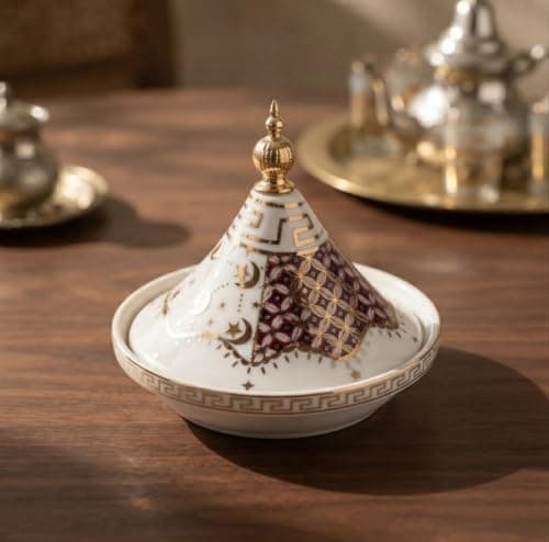 Porcelain Marble Mini Candy Dish with Base for Chocolate & Sweets
