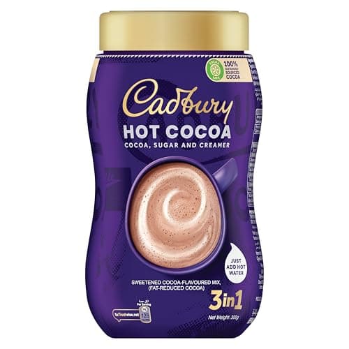 Cadbury 3-in-1 Hot Chocolate Powder Beverage Jar (300g) Flavored drink concentrate