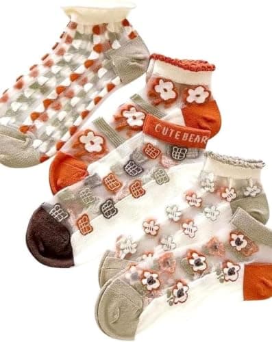 10-Piece Summer Athletic Socks Set for Women Featuring Trendy Floral Designs and Diverse Patterns Lightweight Breathable Daily Casual Wear Pack