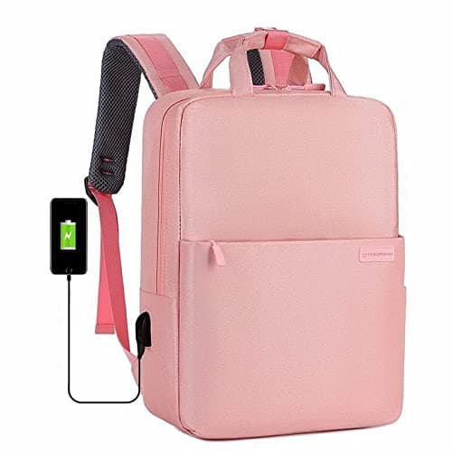 joytiger Laptop Backpack for Men New Business Backpacks Women Large Capacity USB Charging Travel Bags Schoolbag - Pink