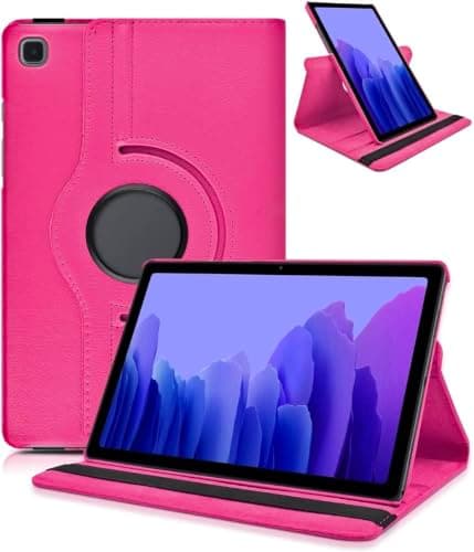 Case for Samsung Galaxy Tab A7 10.4 2020 (SM-T500/T505/T507) Ultra Thin 360 Rotating Stand Protective Leather Case Tablet A7 10.4 Inch Book Cover, Rose Red Portable electronic device cover