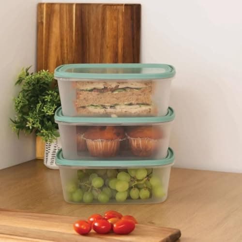 3-Piece Fridge Storage Containers 1000ml Airtight Food Box Cheese Pickles