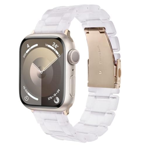 V-MORO Resin Band Compatible with iWatch Series 4/3/2/1 with Stainless Steel Buckle(Translucent -42mm) Watch band