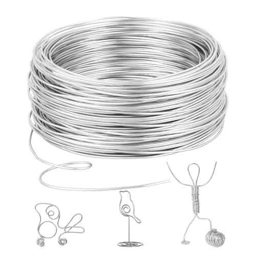 Romon Aluminum Craft Wire 2mm X 10M, Flexible Silver Aluminum Wire, Aluminum Wire For Crafts And Jewelry Making