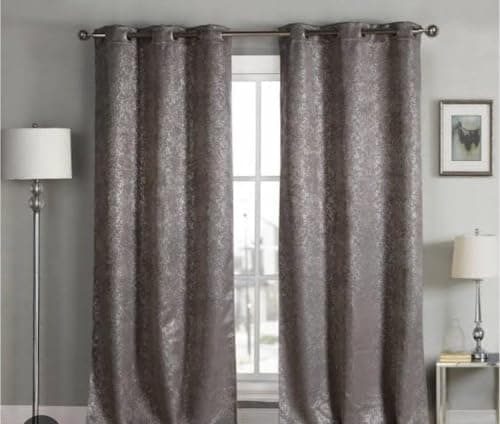 Generic Velvet Curtain Panel, cafe, Heavy Soft Fabric, Grommet Top, Ready to Install, 150 cm x 275 cm, .flo