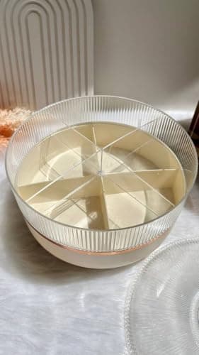 Generic Two-tier snack container,Keeps nuts, snacks, neatly and elegantly organized on your dining table,Features internal compartments for easy arrangement and includes a lid, .Ais
