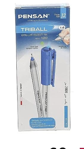 Pensan Pen - Tri-Ball 1003, 12-Piece Set, 1.0mm, Blue