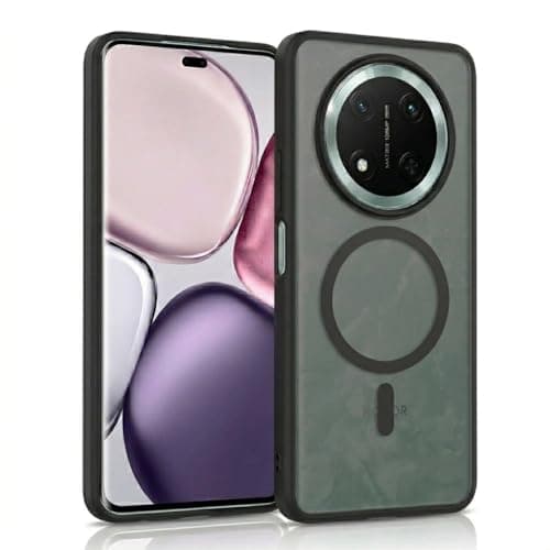 Matte Phone Case (Compatible With Honor X9C/X60 Pro/Magic 7 Lite) Shockproof Luxury Back Cover Featuring Fingerprint Resistant Transparent Back Made Of Hybrid TPU and Polycarbonate Material (Black)