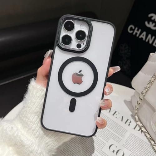 Luxury Metal Lens Camera Protection Meg*Safe Phone Case for iPhone 15 Pro Max Wireless Charging Cover - Clear Back Slim - Cellular phone case