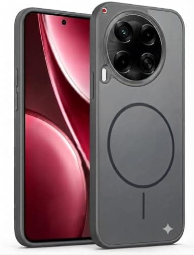 Matte Phone Case (Compatible With Tecno Camon 30) Shockproof Luxury Back Cover Featuring Fingerprint Resistant Transparent Back Made Of Hybrid TPU and Polycarbonate Material (Gray) Cellular phone case
