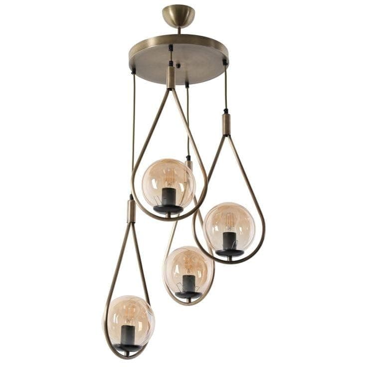 Generic Pendant Light 4 Bulb Without Bulbs 60x30x60cm Gold Light fixture