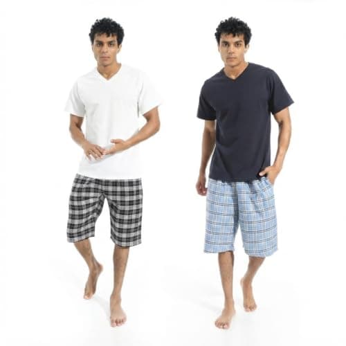 KADY Mens Bundle Of 2 Pajama With Short Bundle Of 2 Pajama With Short Sleepwear