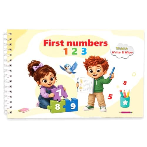 First Numbers 123 | Write and Erase Engraved Books for English Numbers | Writing and Tracing Numbers Practices | Ages 3-5 Abis book