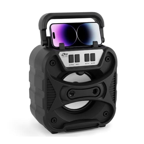 Portable Bluetooth Speaker, Wireless Mini Speaker with USB Flash and Memory Card Support, Input for Smartphones, Music and Games, ZR-240S, Black