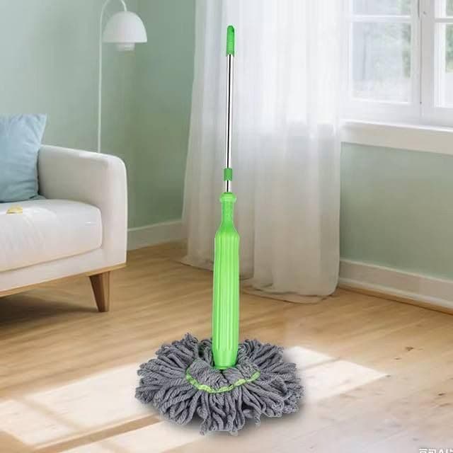 Self-Wringing Floor Mop with Scraper Cover for Hardwood Tile Cleaning