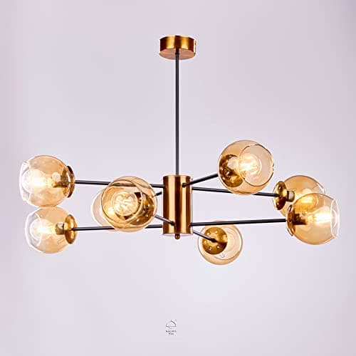 Generic Modern rita black in gold chandelier, 8 lumb aluminum