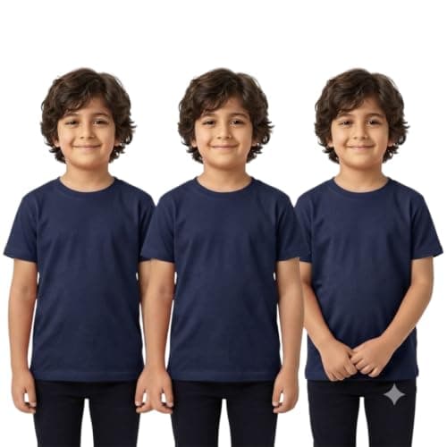 Red Circle Bundle of 3 T-shirt half sleeves plain Kids navy 16 Outerwear