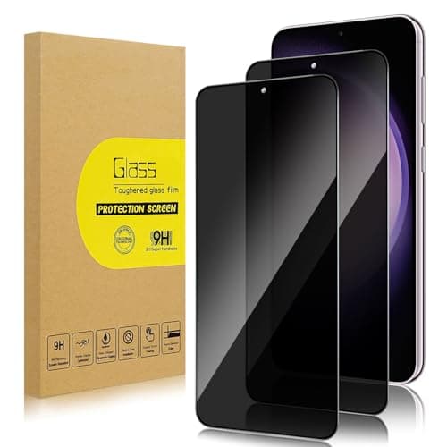 Lokyoo 2 Pack Privacy Screen Protector for Samsung Galaxy S23 [Anti-Spy Tempered Glass] [Fingerprint Unlock Support], Anti-Scratch, Bubble-Free, Easy Install 9H Protective Glass for Galaxy S23