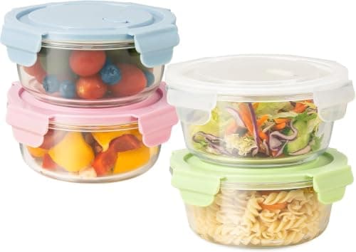 Round Acrylic Airtight Storage Containers 3-Piece Set for Kitchen Fridge and Pantry Organization