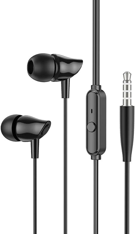 G-Power GP003 Joint Wired Control Earphones With Microphone And Multi Function Control Button Amazing To Play Music And Make Calls Compatible For Popular Phones 1.2 M - Black Headphones