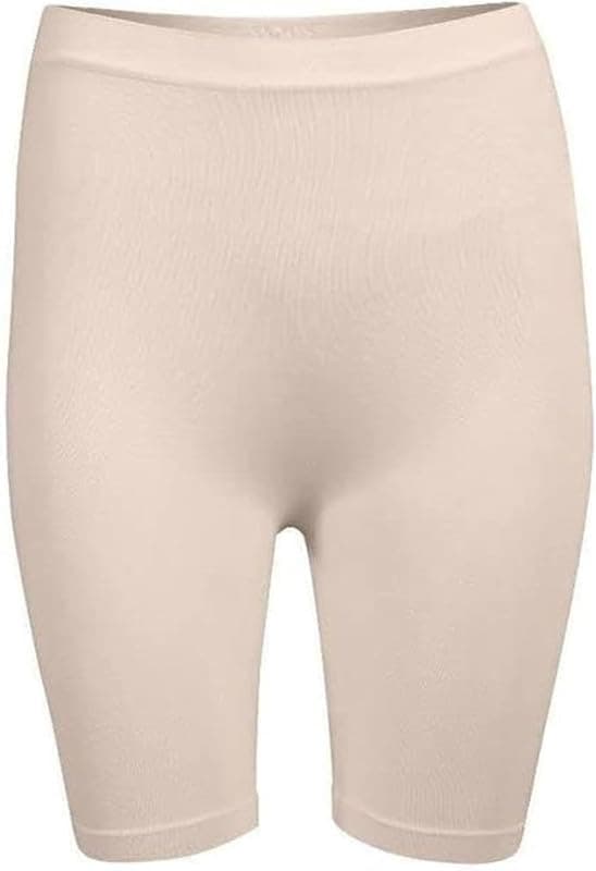 Women's Beige High Waist Short Stretch Leggings – Comfortable Nude Biker Shorts for Yoga, Fitness & Everyday Casual Wear