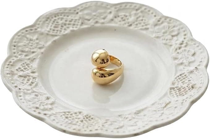 Gold Plated 316 Stainless Steel Ring Size 7 Elegant Modern Fashion Jewelry