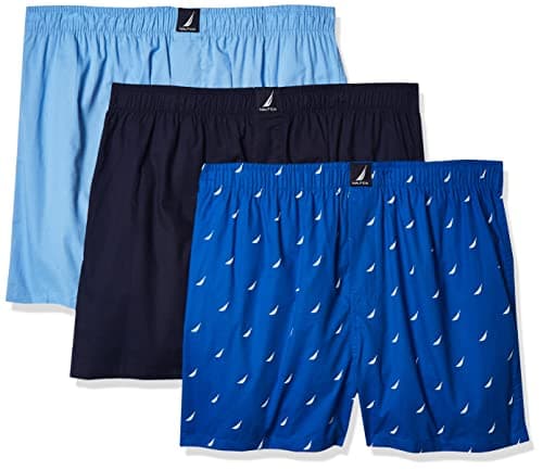 Nautica Men's Boxer Shorts, Peacoat/Dellarobbia/Sails-sea Cobalt, XL Underpants