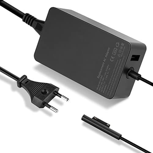 OBLITZON Surface Pro Charger, 44W 15V 2.58A (works with 39W/36W/24W) Microsoft Power Supply for Surface Pro 3/4/5/6, Windows Tablet, Surface Book 1/2, Surface Laptop 1/2, Surface Go, 5V 1A USB Port Charging adapter