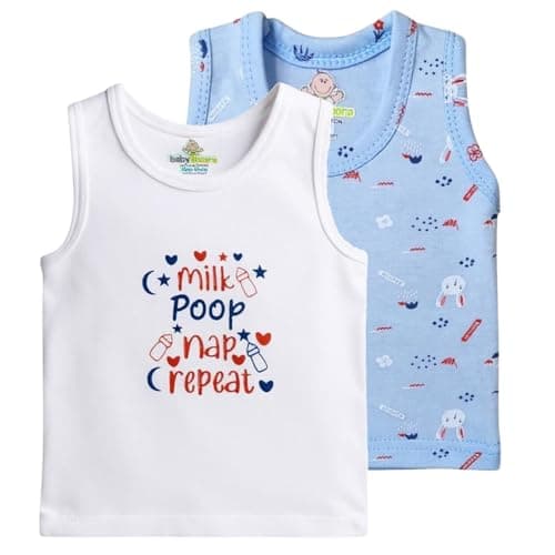 Baby Shoora Boys Set Of 2 Pieces Sleeveless Undershirt Base Layer Top (pack of 1) Shirt