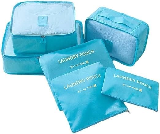 منظم شنط سفر 6 قطع بأحجام مختلفة – لترتيب الملابس والأغراض داخل حقيبة السفر AM Storage bag
