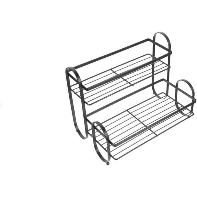 2-Tier Metal Spice Rack Kitchen Organizer Bathroom Shelf Storage 36x22x34cm