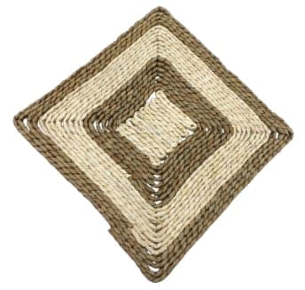 Handmade Square Wicker Coaster – Insulation Base for Casseroles and Pots | Protect Surfaces from Heat and Scratches NE Trivet
