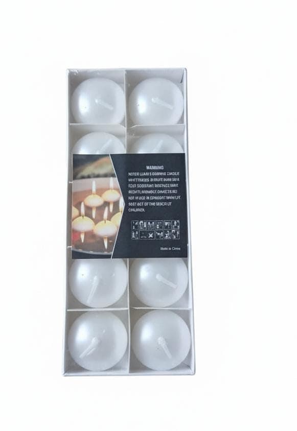 10 Pc Round Wax Candle for Home Decore, Living Room, Bed Room, Festivals for Meditation, Relaxation, Air Freshening (white)