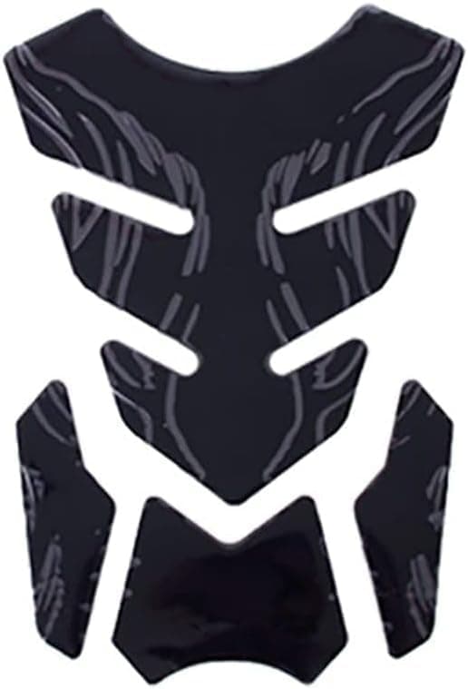 AGA Motorcycle Fuel Tank Protector Sticker 3D Racing Style Scratch Resistant Sticker 4 Pieces - Black Sticker decal