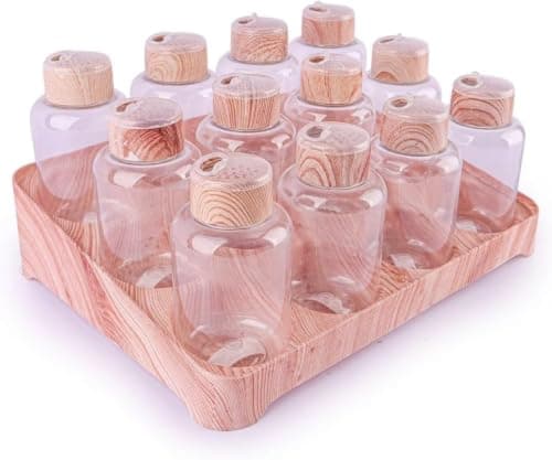 12-Piece Jumbo Spice Jar Set with Rack Organizer 240ml Seasoning Containers Food storage container